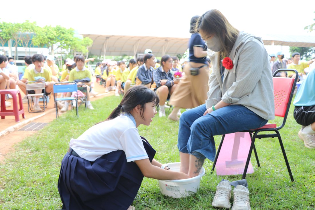 Mother's Day foot-washing