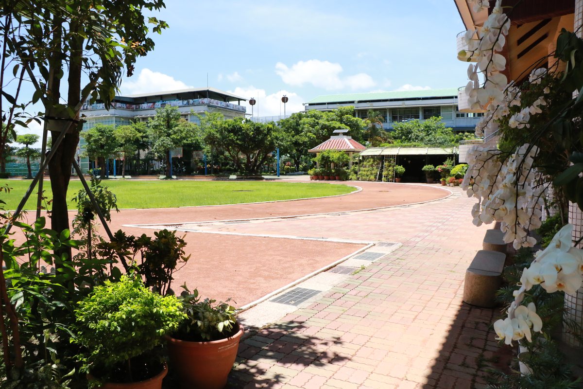 The campus plaza and lawn