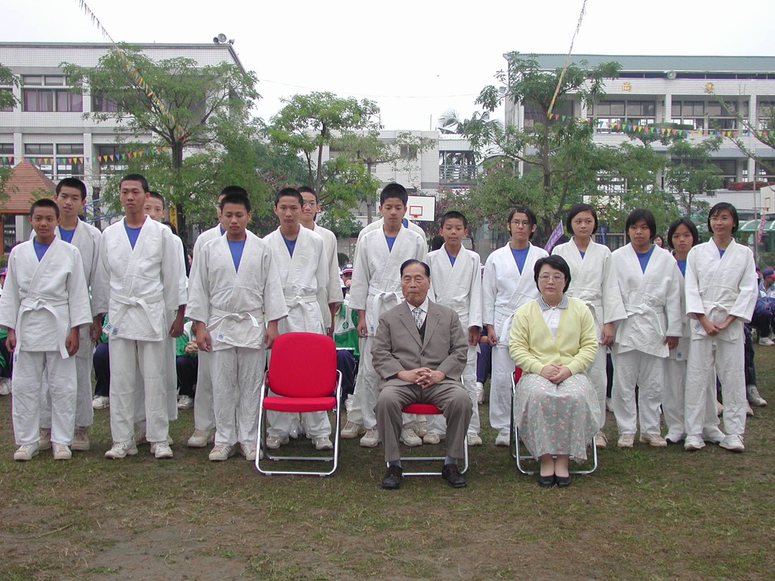 The founder with the judo team